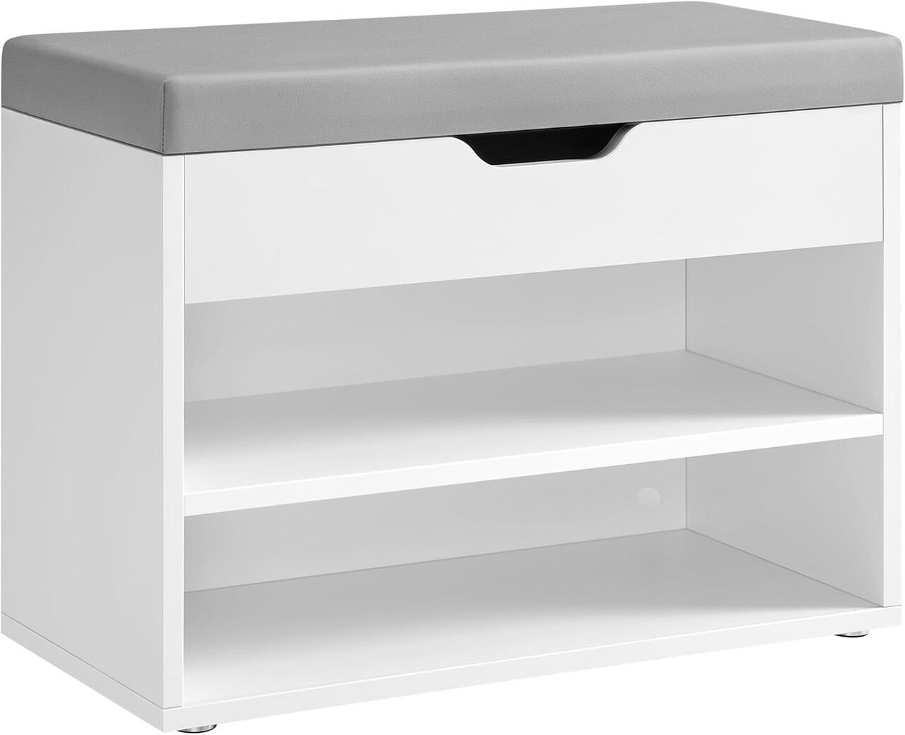Bancheta cu pantofar, Vasagle, 60x30x44 cm, max 136 kg, MDF/PAL/piele ecologica, alb cloud - imagine 7